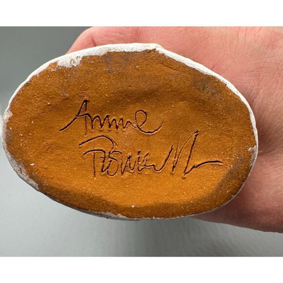 Signed Art Red Clay Vase White Leaf Embossed Matte with White Glazed Interior - Picture 10 of 10